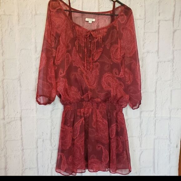 AERIE AMERICAN EAGLE Burgundy Mini Dress - Picture 3 of 11